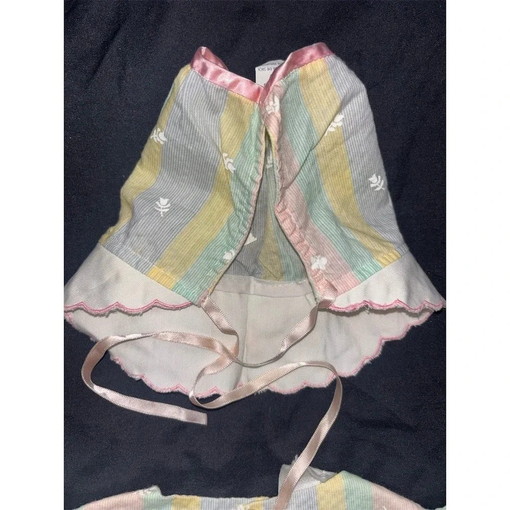 Baby Togs Vintage Bunny Bubble Romper & Bonnet Set Girls 3-6 M Easter vintage